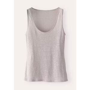 Poetry Women's Gray 100% Linen Simple Vest Jersey Tank Top Size 8